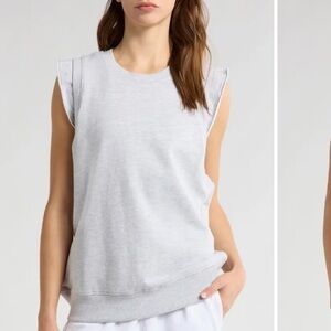 Hanes Light Gray Sleeveless Crewneck Sweatshirt Tank